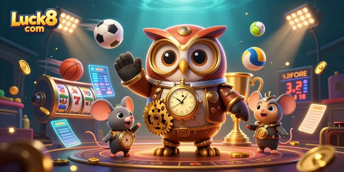 Bettors dive into the immersive world of Luck8 com with a vibrant casino illustration showcasing engaging gaming elements.