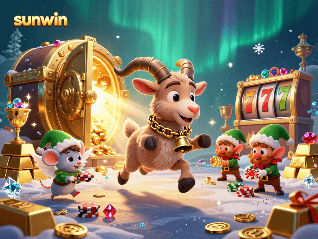 Win at sunwin casino with a spooky casino chaos featuring Krampus and gremlins stealing chips!