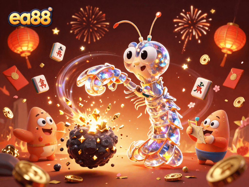 Experience thrilling gaming at ea88 with a galactic samurai mantis shrimp amid stunning cosmic elements.