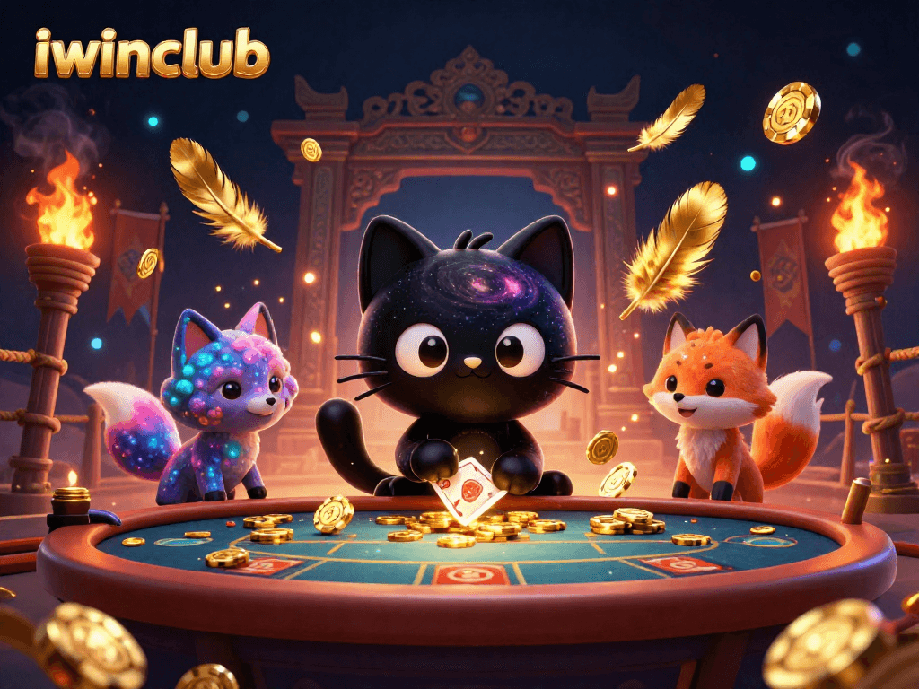 Experience thrilling gameplay at iwinclub with a cosmic casino scene highlighting rich elements and characters.