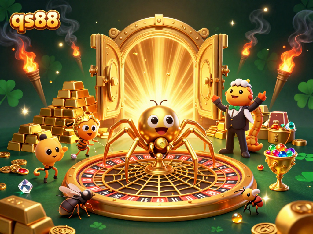 Spin and win with qs88 at the vibrant roulette wheel, full of riches and lively characters.