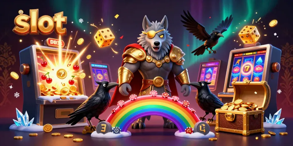 Menyaksikan slot jackpot yang mengejutkan dengan karakter Odin dan dua burung gagak dalam pencarian keberuntungan di dunia kasino.