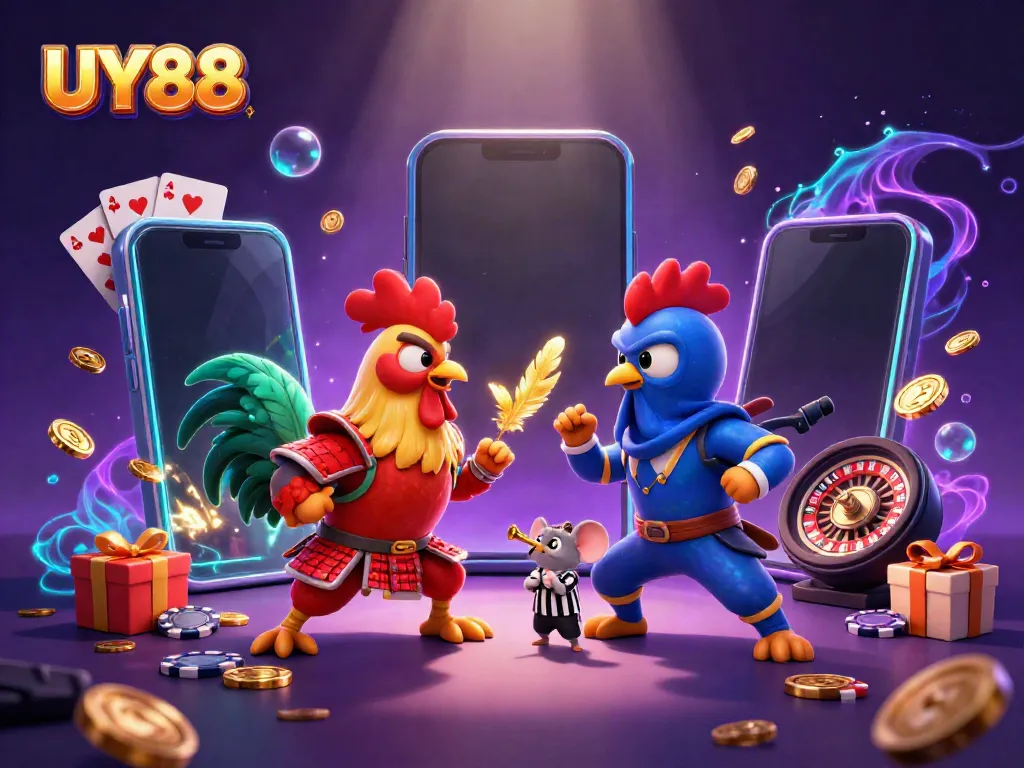 Engage with UY88’s dynamic casino experience featuring roosters in a thrilling showdown