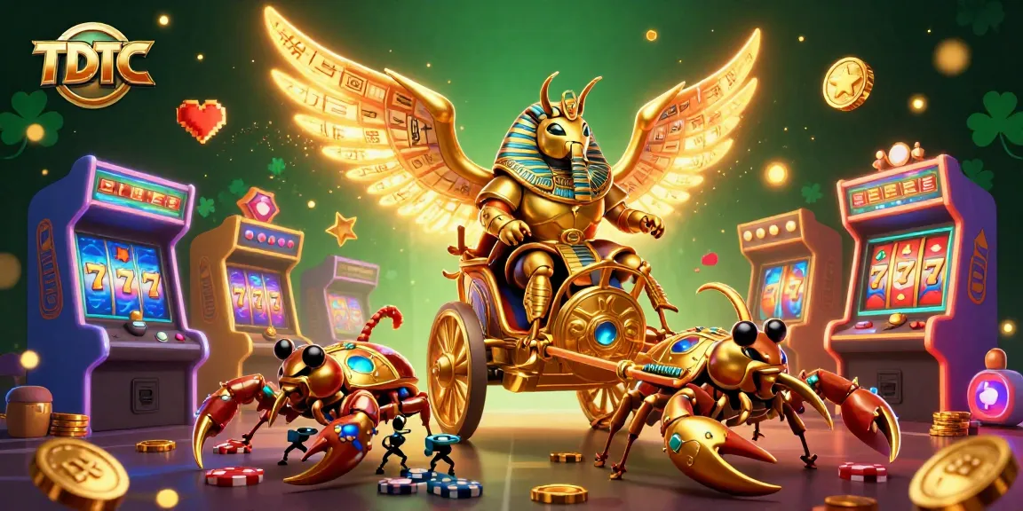 Engage with TDTC's dynamic casino experience featuring a vibrant 3D illustration of characters and game elements.