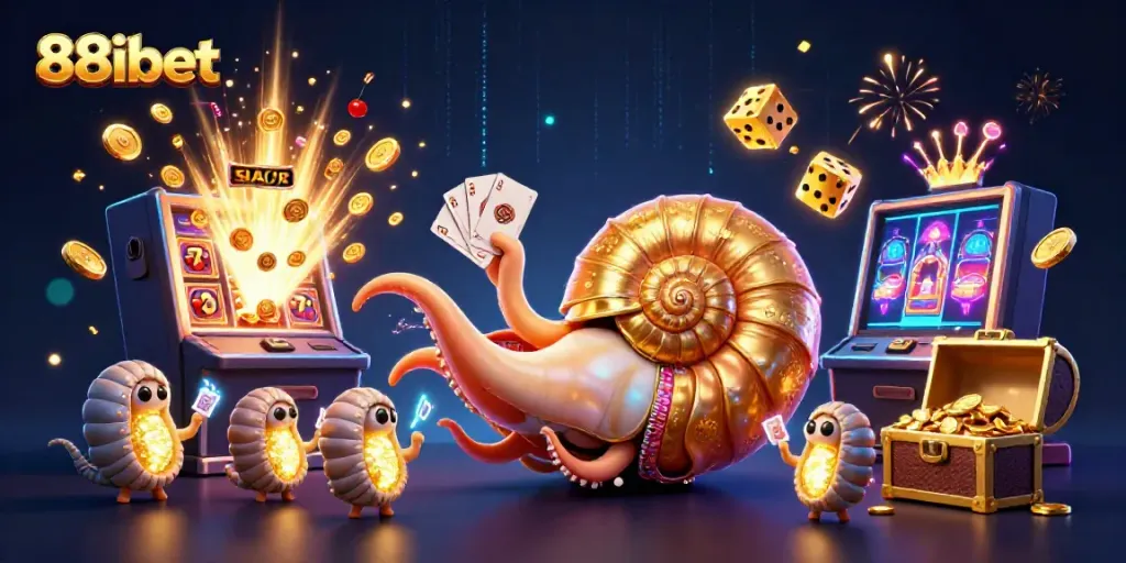 Experience thrilling gameplay with 88ibet's vibrant casino scene featuring a nautilus roulette wheel.