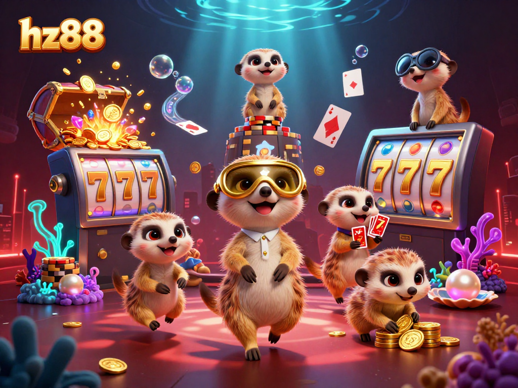 Experience thrilling gaming at hz88 with meerkats running a dynamic casino and colorful elements.