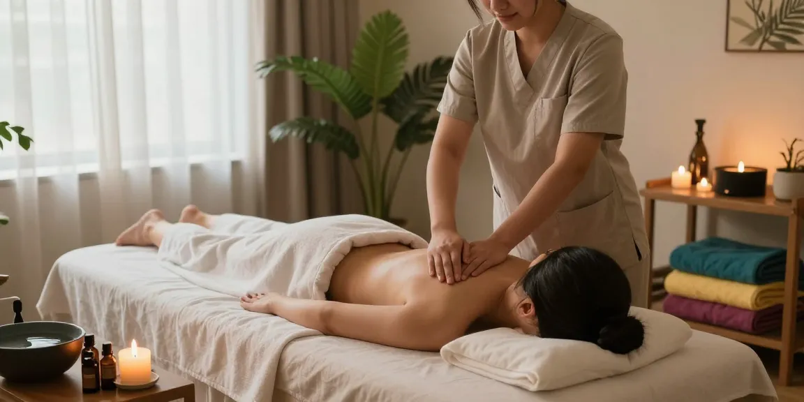 Experience a serene 수지출장안마 session in a calm home setting with professional massage therapy.