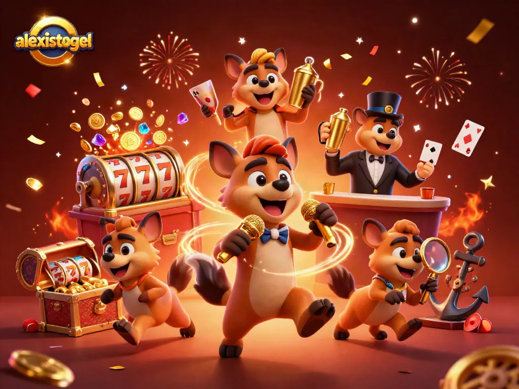 Experience the excitement with alexistogel at a lively casino scene featuring hyenas in action.
