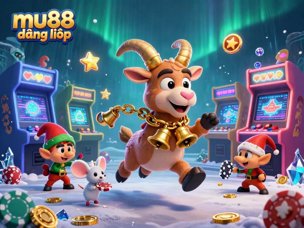 Experience the thrill of mu88 đăng nhập in a vibrant holiday-horror casino scene.
