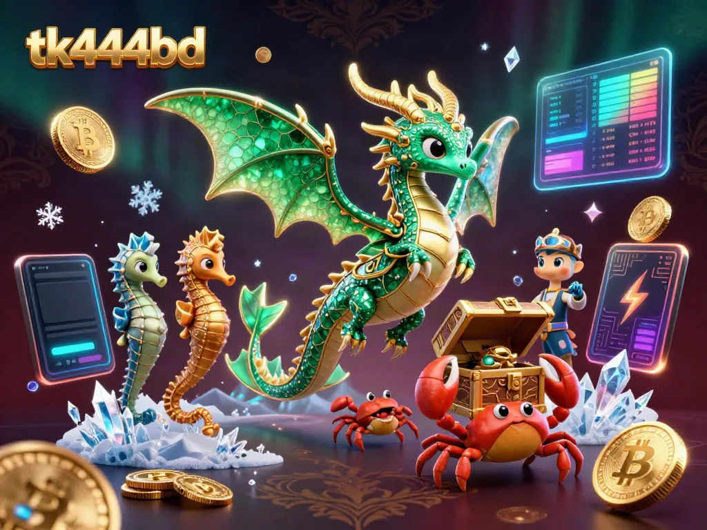 Experience the vibrant tk444bd casino atmosphere with a stunning sea dragon guarding treasures.
