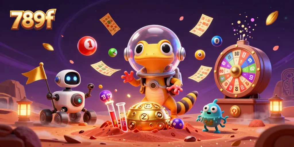 Experience the excitement of 789f as a Martian gecko uncovers a golden casino adventure.