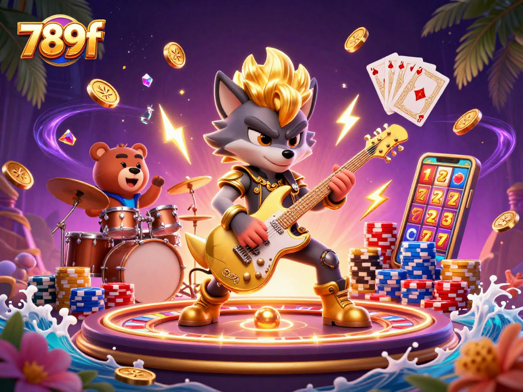 Experience exciting wins at 789f's casino scene featuring vibrant characters and dynamic game elements.