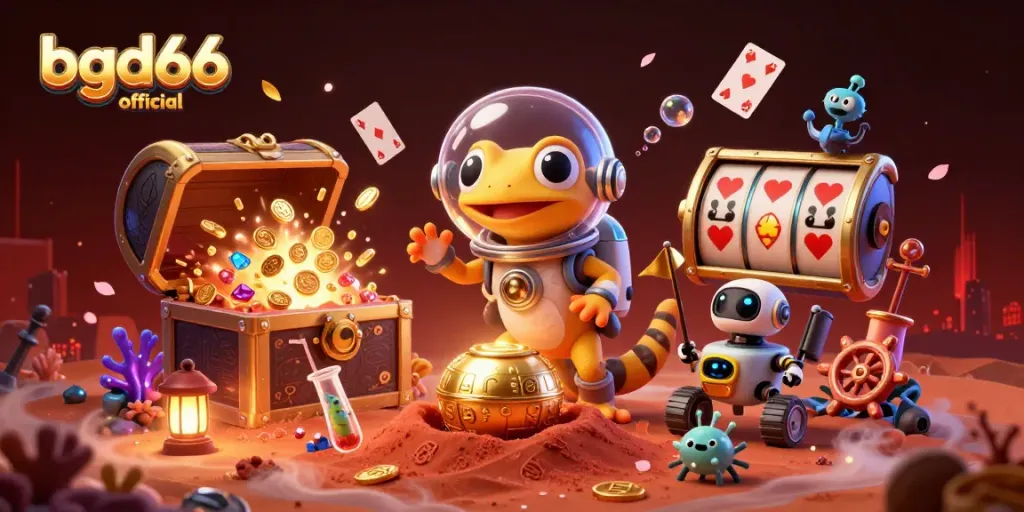 Experience excitement with bgd66 official as a Martian gecko discovers a golden casino, surrounded by treasures.