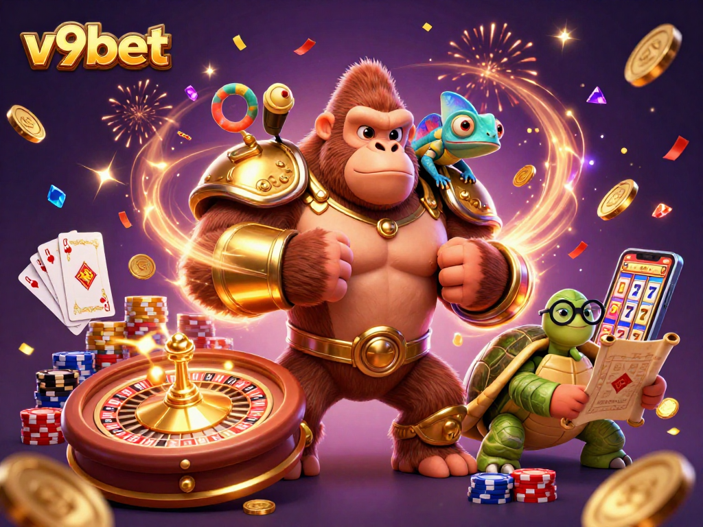 Engage with thrilling experiences at v9bet's dynamic casino world filled with excitement and colorful characters.