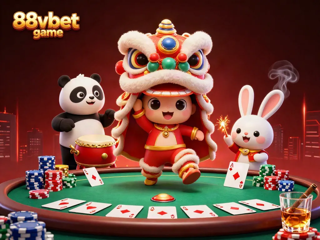 Experience the excitement of 88vbet game with vibrant characters and rich casino elements in a lively scene.