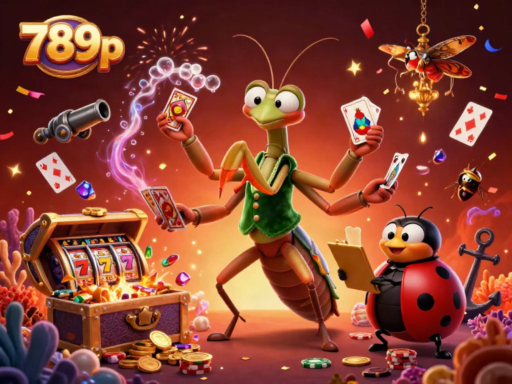 Experience the excitement of 789p as a giant card sharp deals in vibrant casino chaos with gold coins flying.