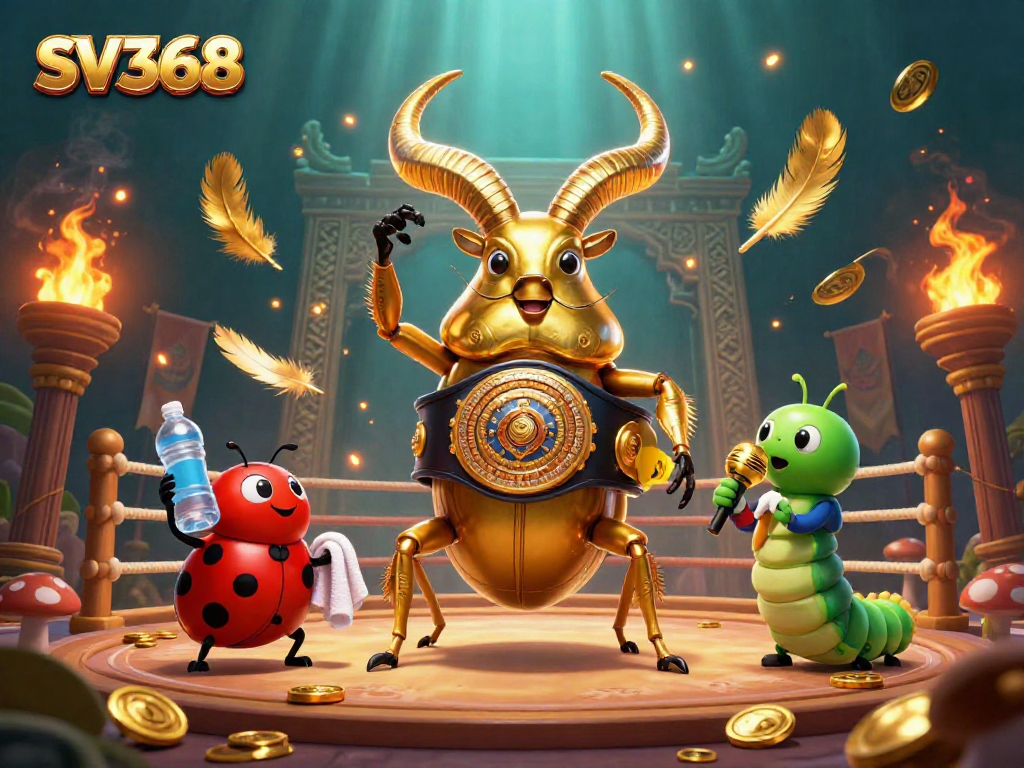 Engage with SV368's dynamic casino scene featuring vibrant 3D characters and elements.