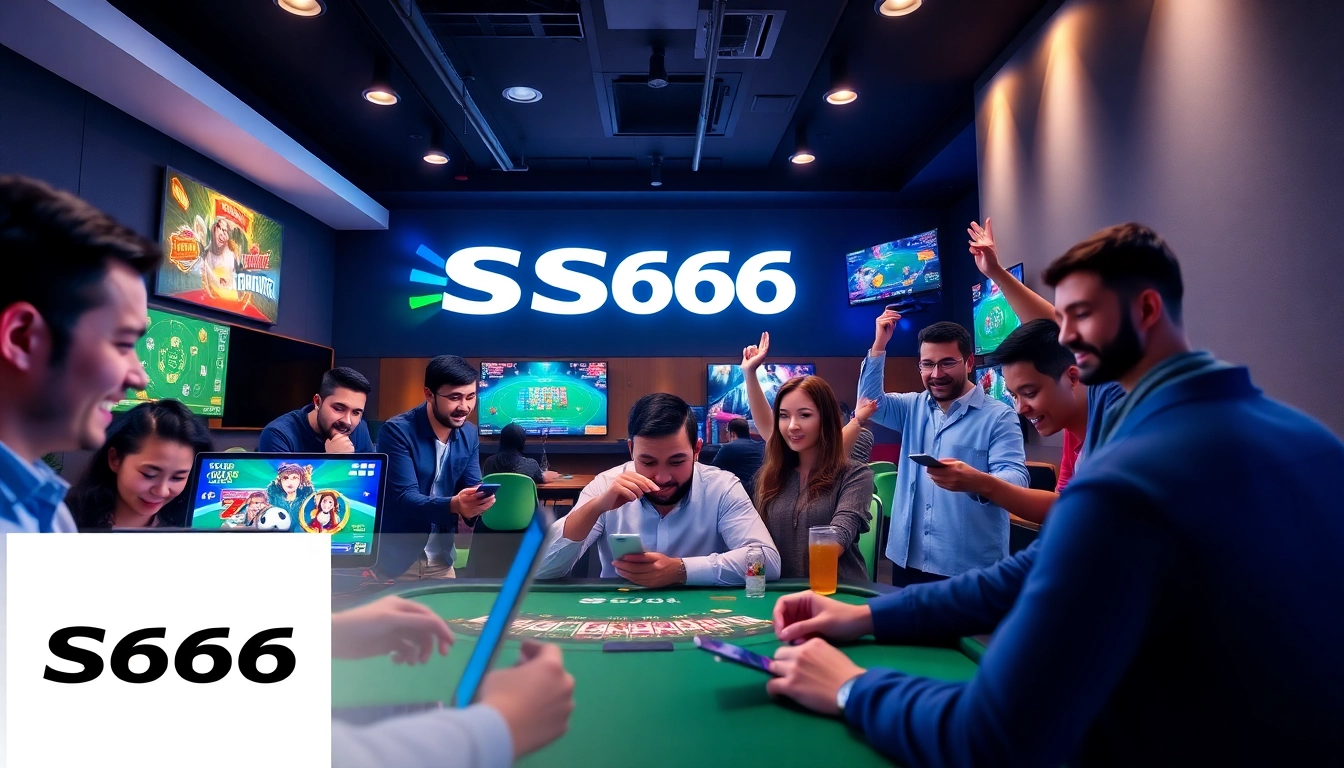 S666.nyc online gaming platform with players enjoying diverse games in a vibrant setting