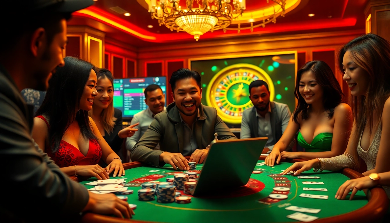 Experience the thrill of online gambling with 99ok at a luxurious casino table.