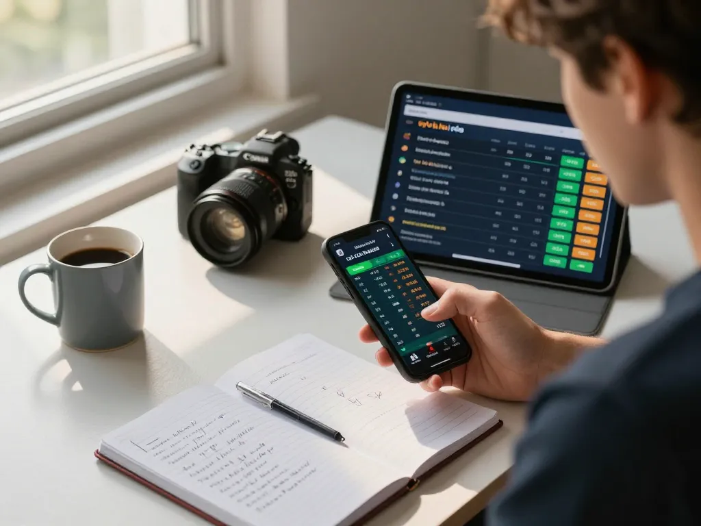 Tỷ lệ kèo nhà cái displayed on smartphone during online sports betting strategy session
