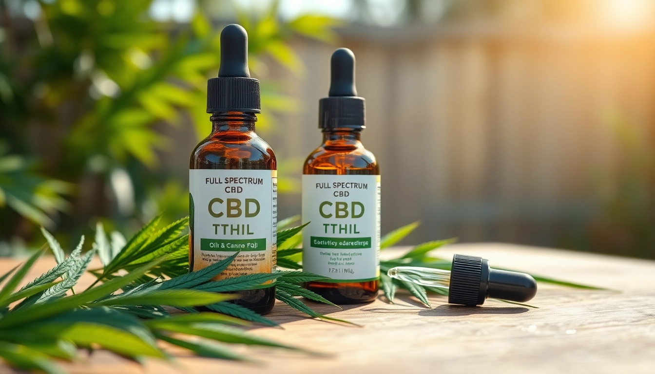 Administering full spectrum CBD oil with THC, showcasing its rich color and natural ingredients.