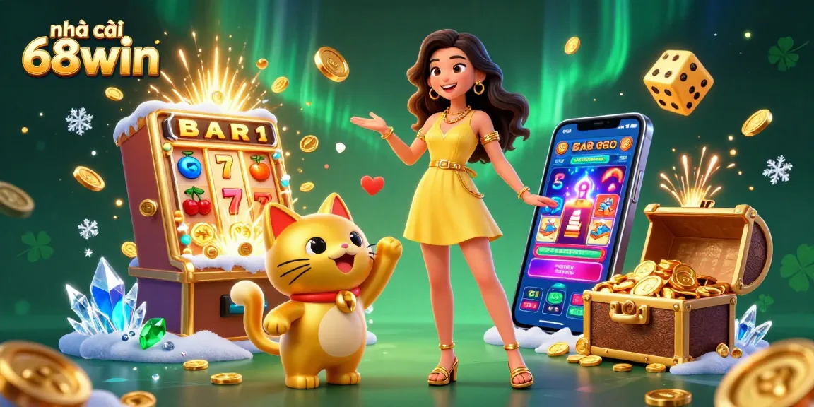 Experience the excitement at nhà cái 68win with vibrant 3D casino elements and charming characters!