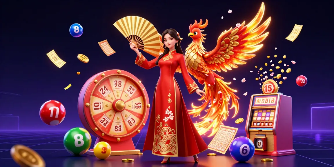 Engage in the excitement of Sunwin lottery games with dynamic visuals of colorful balls and a golden fan.