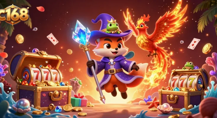 Experience the excitement of c168's slots with vibrant characters and magical elements.
