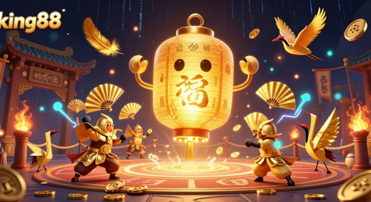 Experience thrill and excitement at king88 with a magical 3D casino illustration featuring charming characters and vibrant elements.