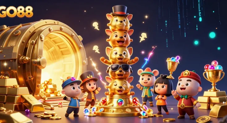 Engage in exciting gameplay at GO88 with captivating casino elements and vibrant 3D art.